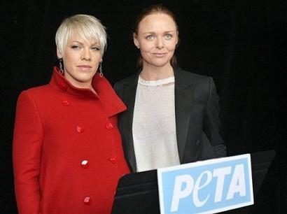 Pink and Stella McCartney supporting the PETA campaign 